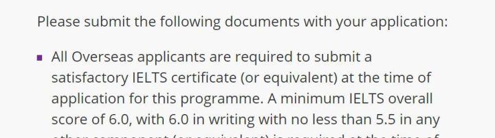 曼大环发这些专业需要带雅思申请？