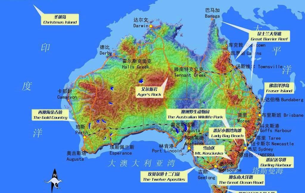 收录：澳大利亚旅游地图